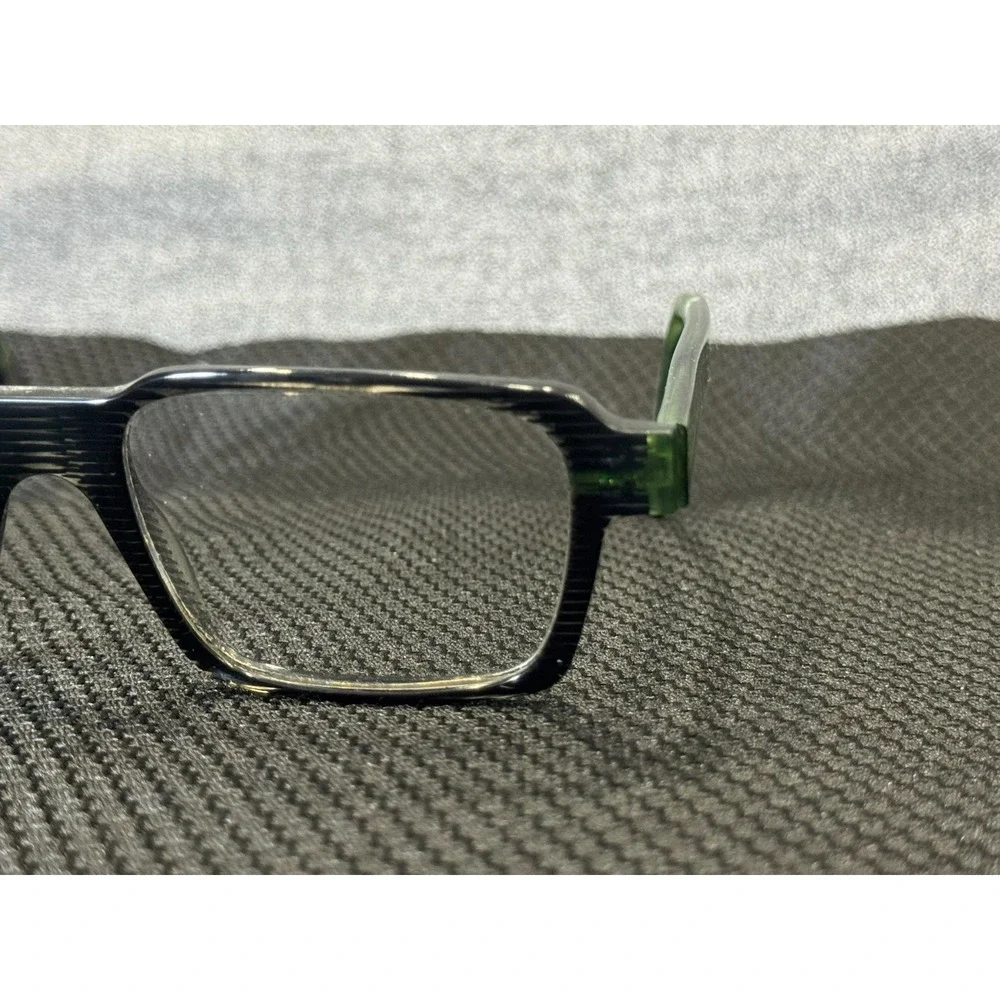 Onirico ON57 col. 733 Black Green Striped Rectangular Eyeglasses Frame with Case